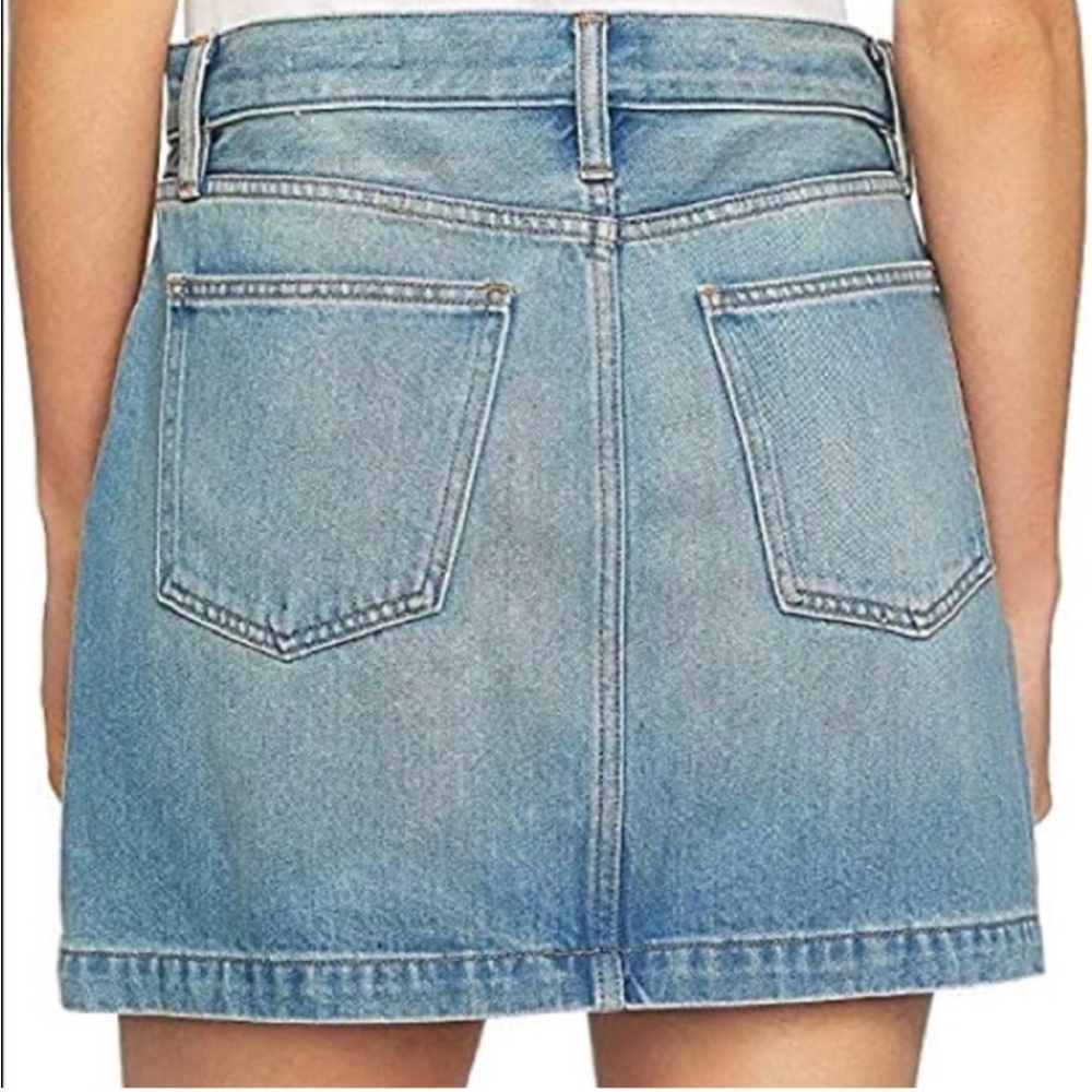 1. State Light Blue Denim Zip Front A Line Jean Skirt, 12 - Picture 2 of 12